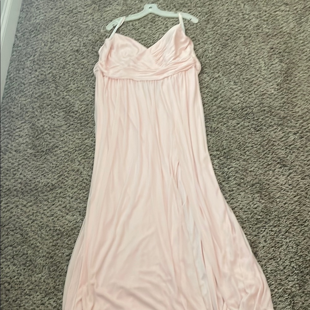 David's Bridal Pink Ruched Sundress for Weddings
